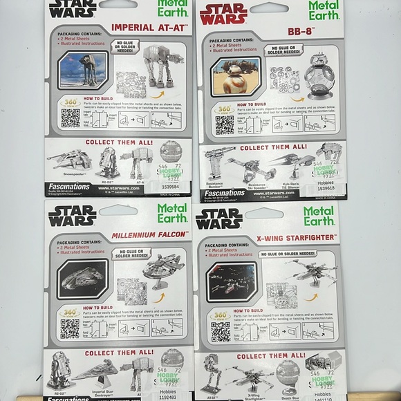 Star Wars metal earth puzzle lot of 4 IMPERIAL AT-AT, BB-8", MILLENNIUM FALCON - Picture 2 of 6